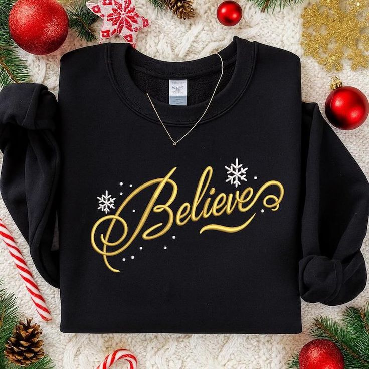 Merry Christmas Believe Warm Winter Sweatshirts, Best Christmas Gifts