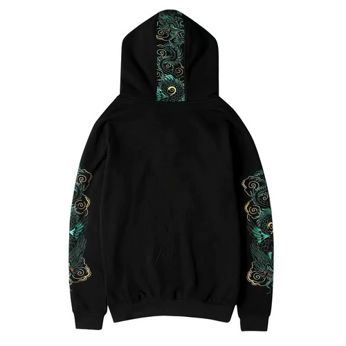 Black Dragon Embroidered Hoodie