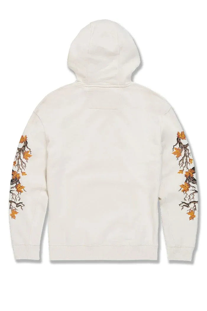 Cream Bird & Branch Embroidered Hoodie