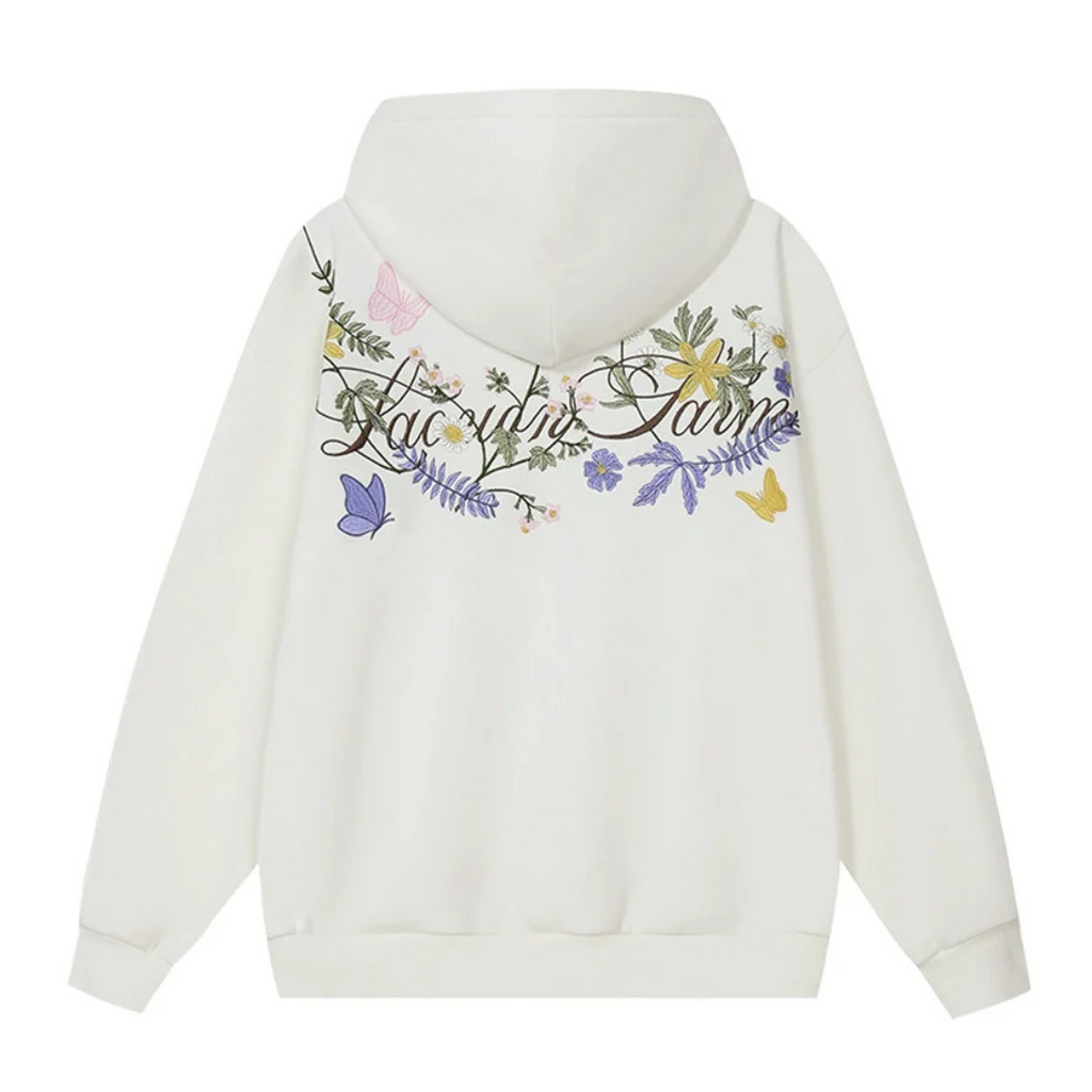 Floral Embroidered  Hoodie