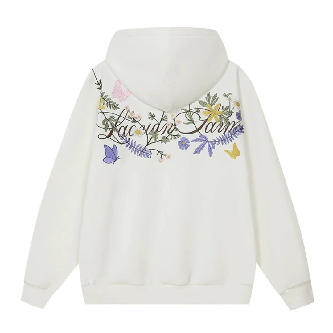 Floral Embroidered  Hoodie