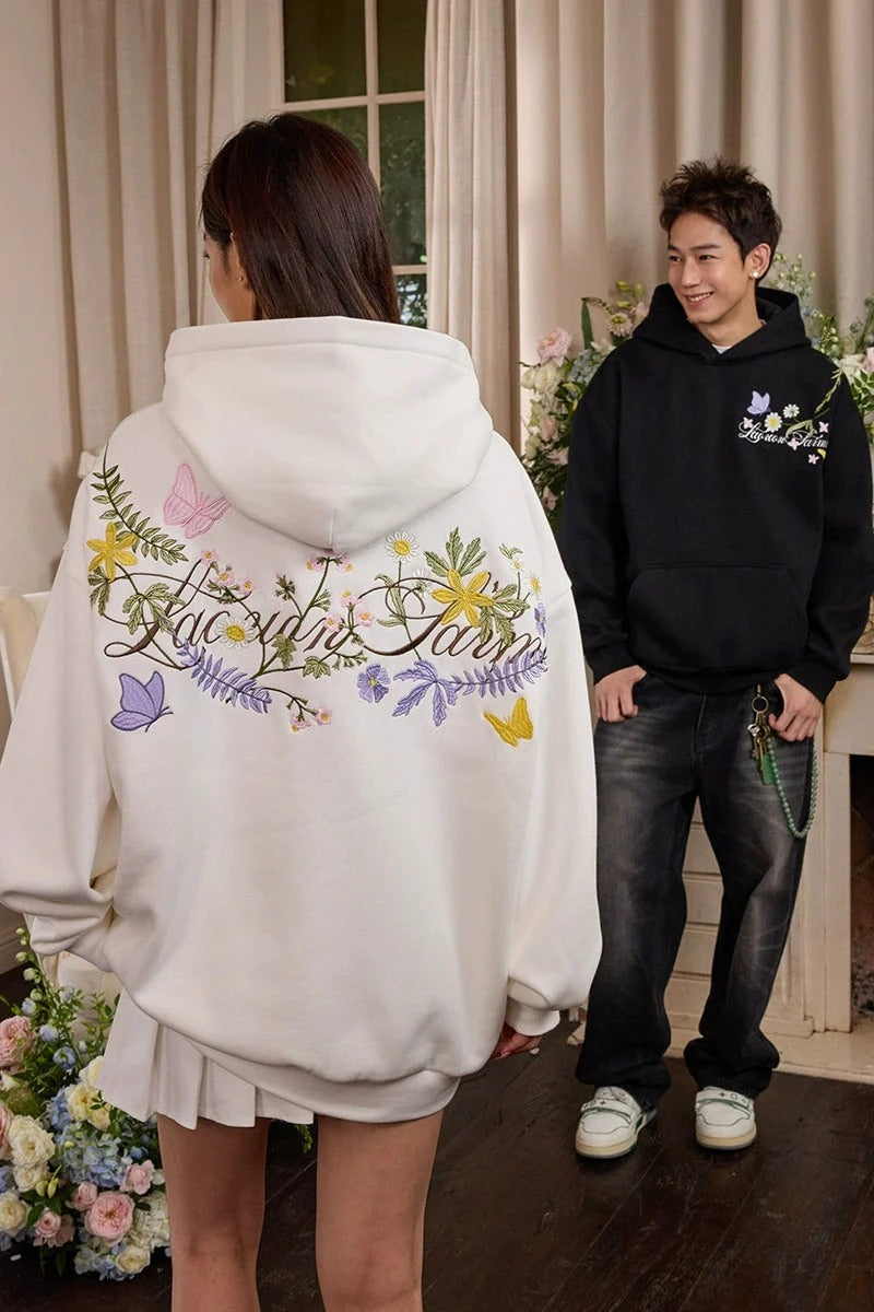 Floral Embroidered  Hoodie