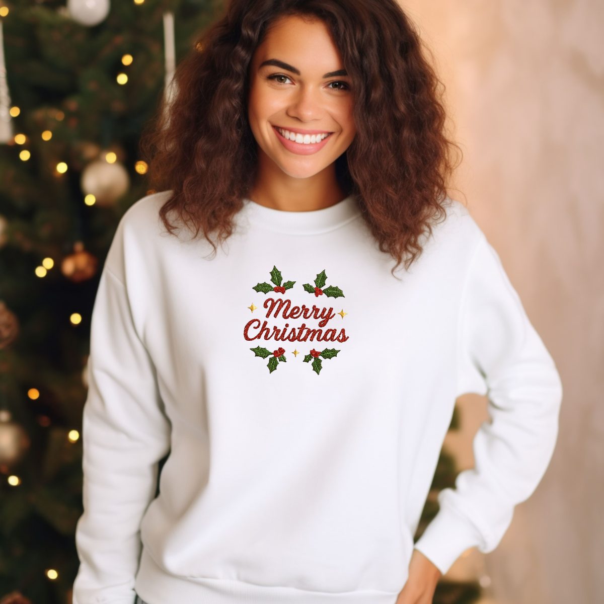 Merry Christmas Bow Warm Winter Sweatshirts, Best Christmas Gifts